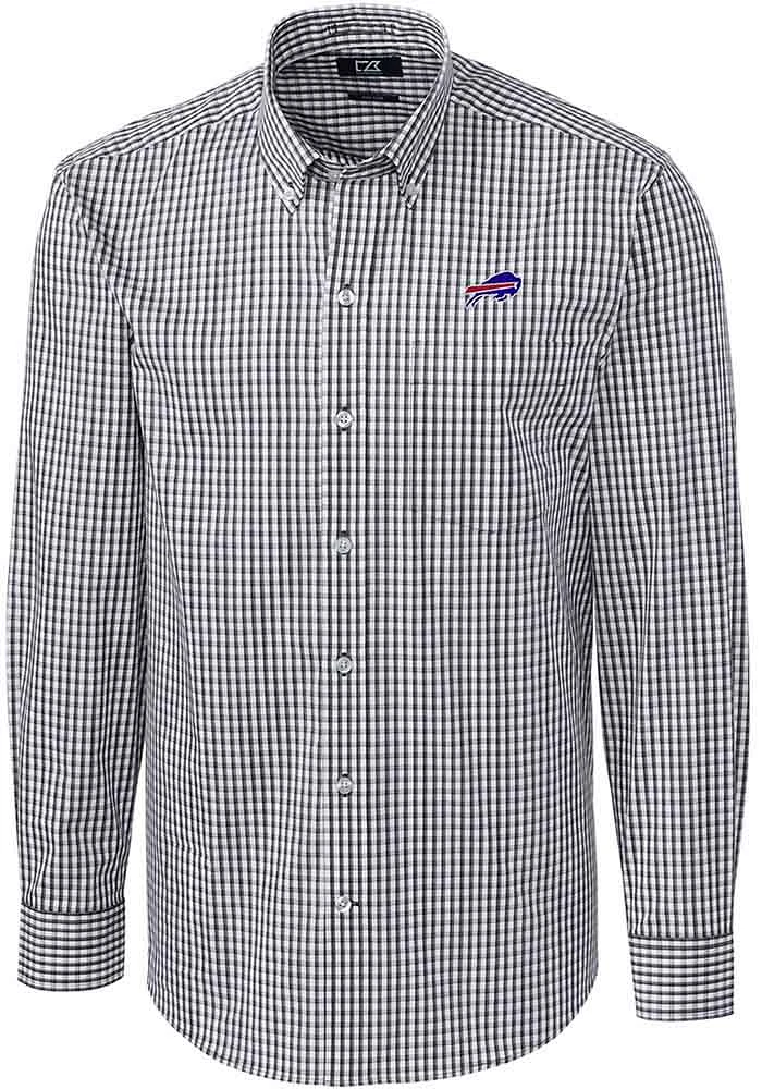 Cutter and Buck Buffalo Bills Mens Charcoal Easy Care Long Sleeve Dress Shirt