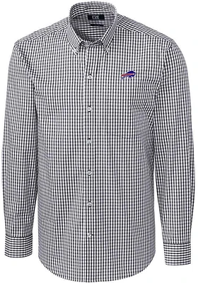 Cutter and Buck Buffalo Bills Mens Charcoal Easy Care Long Sleeve Dress Shirt