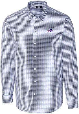 Cutter and Buck Buffalo Bills Mens Blue Easy Care Long Sleeve Dress Shirt