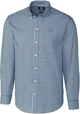 Cutter and Buck Indianapolis Colts Mens Navy Blue Easy Care Long Sleeve Dress Shirt