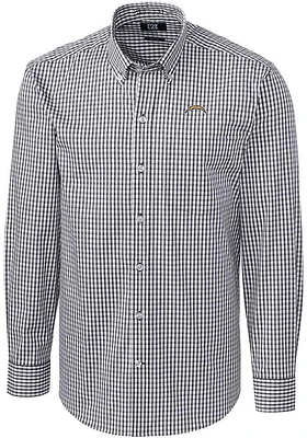 Cutter and Buck Los Angeles Chargers Mens Charcoal Easy Care Long Sleeve Dress Shirt