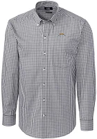 Cutter and Buck Los Angeles Chargers Mens Charcoal Easy Care Long Sleeve Dress Shirt