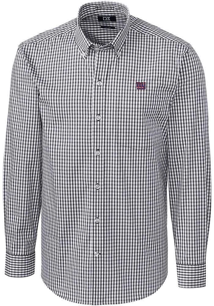 Cutter and Buck New York Giants Mens Charcoal Easy Care Long Sleeve Dress Shirt