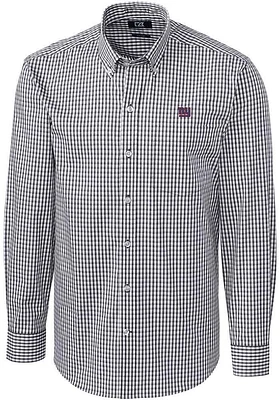 Cutter and Buck New York Giants Mens Charcoal Easy Care Long Sleeve Dress Shirt