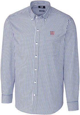 Cutter and Buck New York Giants Mens Blue Easy Care Long Sleeve Dress Shirt