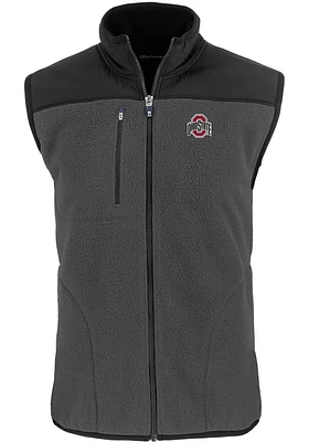 Cutter and Buck Ohio State Buckeyes Mens Cascade Sherpa Sleeveless Jacket