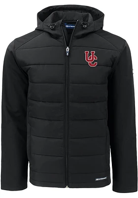 Cutter and Buck Cincinnati Bearcats Mens Black Evoke Hood Logo Heavyweight Jacket