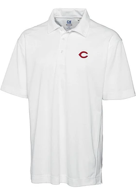 Cutter and Buck Cincinnati Reds Mens White Drytec Genre Short Sleeve Polo