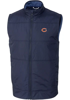 Cutter and Buck Chicago Bears Big Tall Navy Blue Stealth Mens Vest