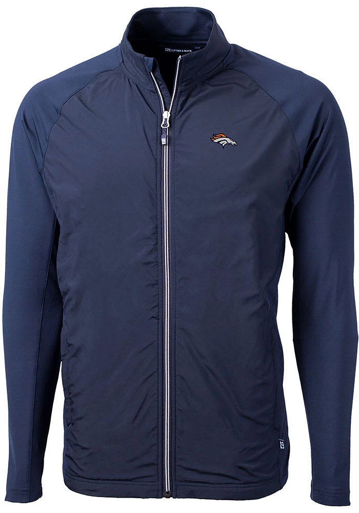 Cutter and Buck Denver Broncos Mens Navy Blue Adapt Eco Big Tall Light Weight Jacket