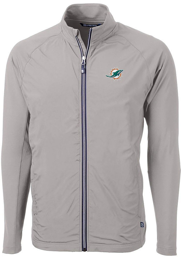 Cutter and Buck Miami Dolphins Mens Grey Adapt Eco Big Tall Light Weight Jacket