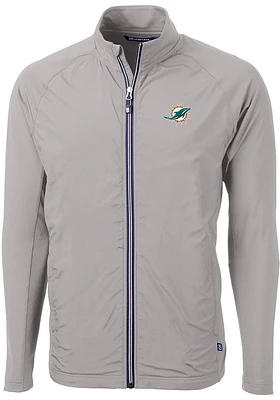 Cutter and Buck Miami Dolphins Mens Grey Adapt Eco Big Tall Light Weight Jacket