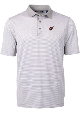Cutter and Buck Arizona Cardinals Grey Virtue Eco Pique Micro Stripe Big Tall Polo
