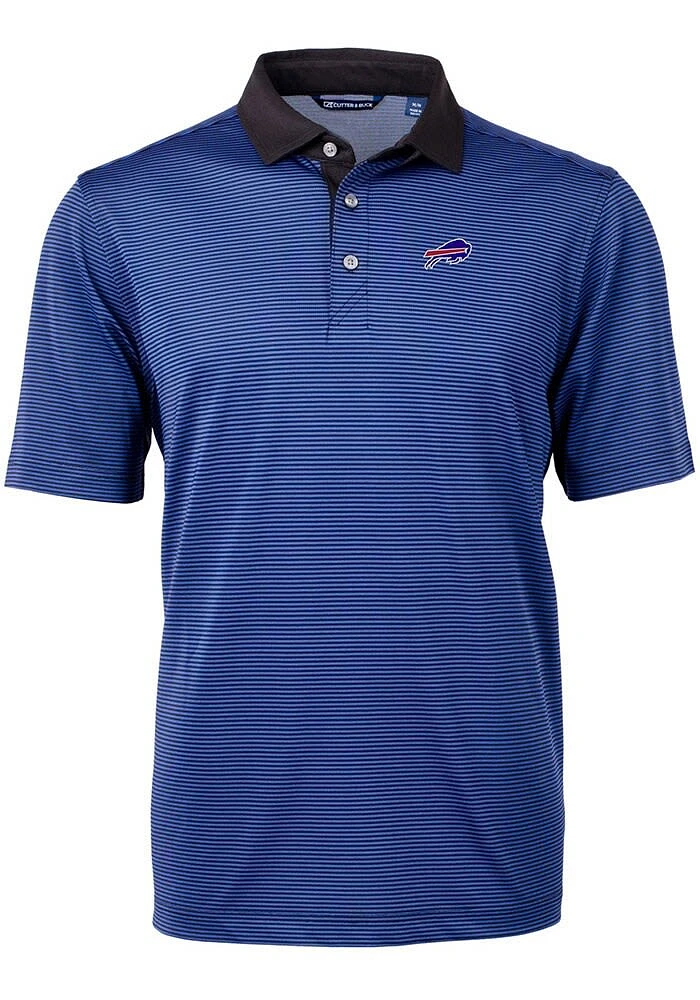 Cutter and Buck Buffalo Bills Blue Virtue Eco Pique Micro Stripe Big Tall Polo