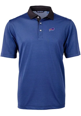 Cutter and Buck Buffalo Bills Blue Virtue Eco Pique Micro Stripe Big Tall Polo