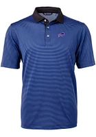 Cutter and Buck Buffalo Bills Blue Virtue Eco Pique Micro Stripe Big Tall Polo