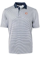 Cutter and Buck Chicago Bears Navy Blue Virtue Eco Pique Micro Stripe Big Tall Polo