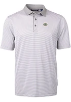 Cutter and Buck Green Bay Packers Grey Virtue Eco Pique Micro Stripe Big Tall Polo