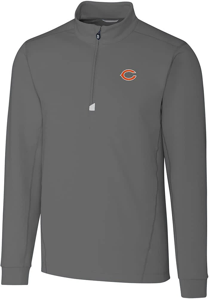 Cutter and Buck Chicago Bears Mens Grey Traverse Big Tall Qtr Zip
