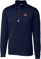 Cutter and Buck Chicago Bears Mens Navy Blue Traverse Big Tall Qtr Zip