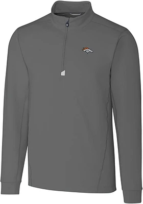 Cutter and Buck Denver Broncos Mens Grey Traverse Big Tall Qtr Zip