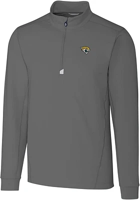 Cutter and Buck Jacksonville Jaguars Mens Grey Traverse Big Tall Qtr Zip
