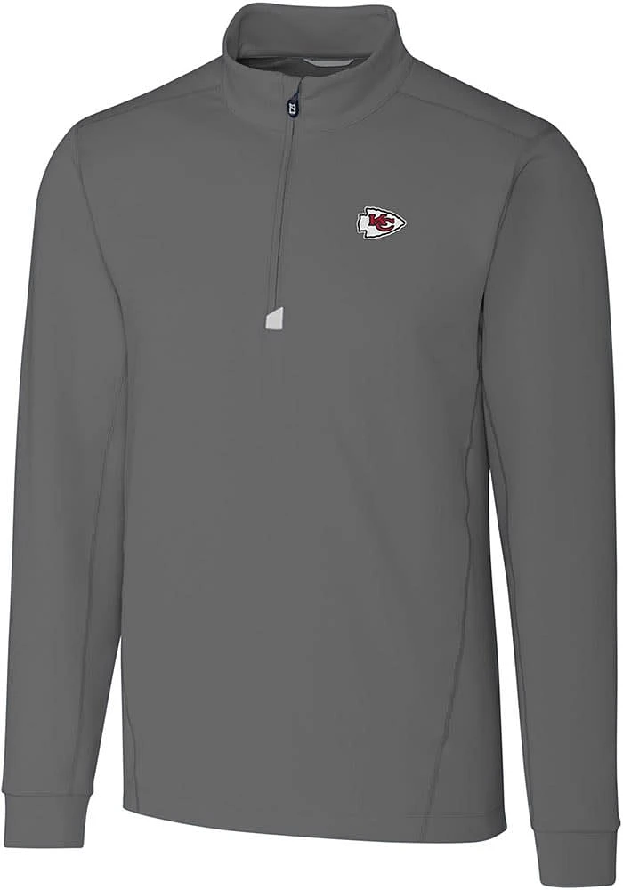 Cutter and Buck Kansas City Chiefs Mens Grey Traverse Big Tall Qtr Zip