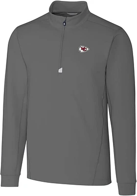 Cutter and Buck Kansas City Chiefs Mens Grey Traverse Big Tall Qtr Zip