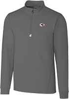Cutter and Buck Kansas City Chiefs Mens Grey Traverse Big Tall Qtr Zip