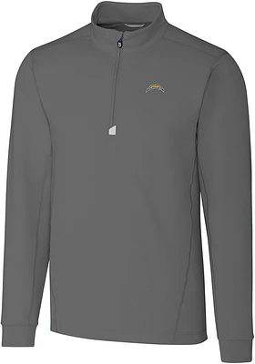 Cutter and Buck Los Angeles Chargers Mens Grey Traverse Big Tall Qtr Zip