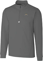 Cutter and Buck Los Angeles Chargers Mens Grey Traverse Big Tall Qtr Zip