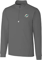 Cutter and Buck Miami Dolphins Mens Grey Traverse Big Tall Qtr Zip