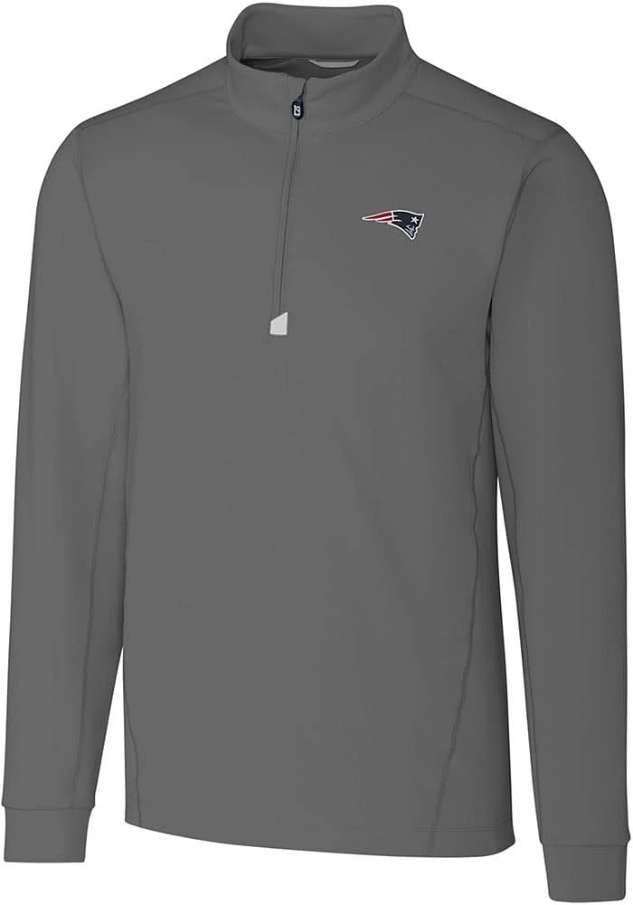 Cutter and Buck New England Patriots Mens Grey Traverse Big Tall Qtr Zip
