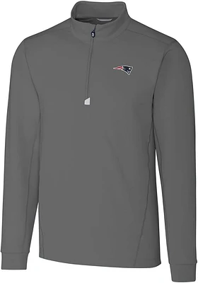 Cutter and Buck New England Patriots Mens Grey Traverse Big Tall Qtr Zip