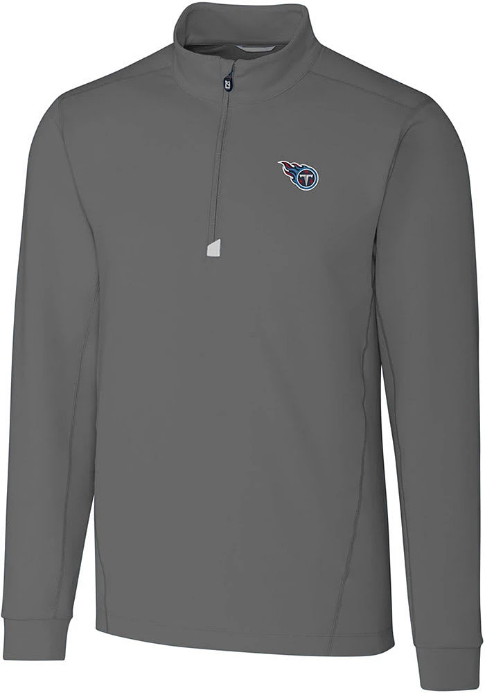 Cutter and Buck Tennessee Titans Mens Grey Traverse Big Tall Qtr Zip