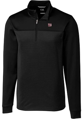 Cutter and Buck New York Giants Mens Black Traverse Stripe Big Tall Qtr Zip
