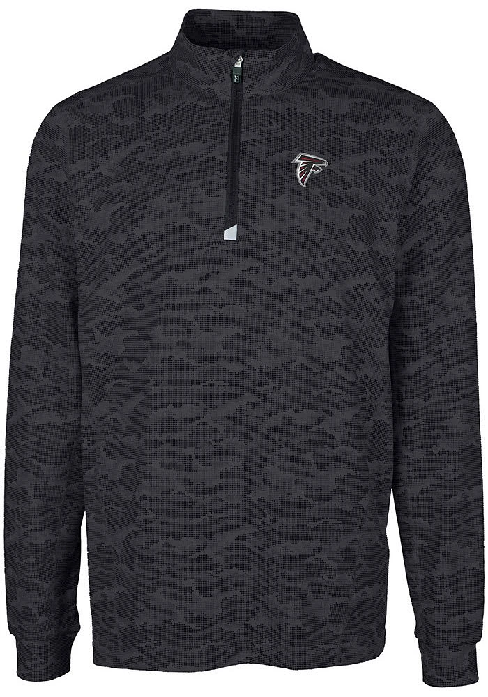 Cutter and Buck Atlanta Falcons Mens Black Traverse Camo Big Tall Qtr Zip