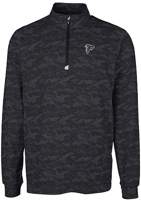 Cutter and Buck Atlanta Falcons Mens Black Traverse Camo Big Tall Qtr Zip