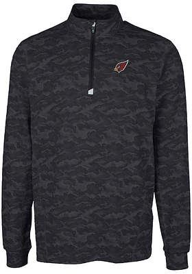 Cutter and Buck Arizona Cardinals Mens Black Traverse Camo Big Tall Qtr Zip