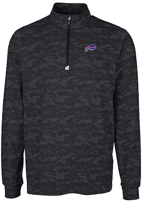 Cutter and Buck Buffalo Bills Mens Black Traverse Camo Big Tall Qtr Zip