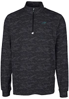 Cutter and Buck Carolina Panthers Mens Black Traverse Camo Big Tall Qtr Zip