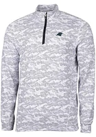 Cutter and Buck Carolina Panthers Mens Charcoal Traverse Camo Big Tall Qtr Zip