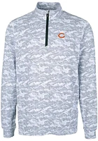 Cutter and Buck Chicago Bears Mens Charcoal Traverse Camo Big Tall Qtr Zip