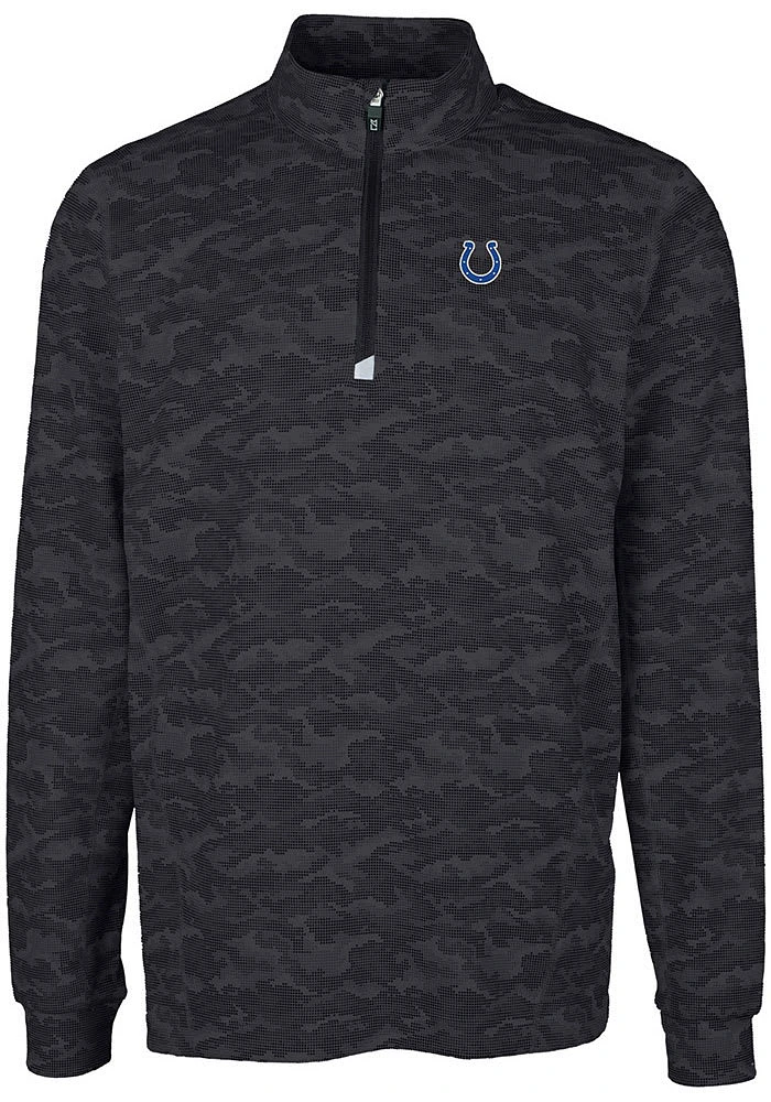 Cutter and Buck Indianapolis Colts Mens Black Traverse Camo Big Tall Qtr Zip