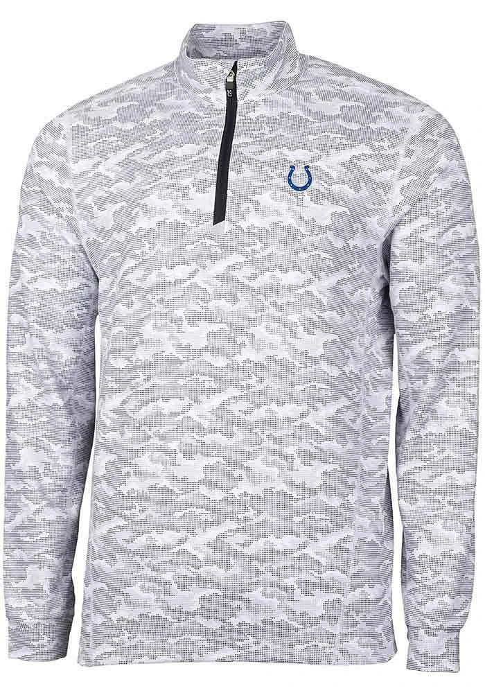 Cutter and Buck Indianapolis Colts Mens Charcoal Traverse Camo Big Tall Qtr Zip