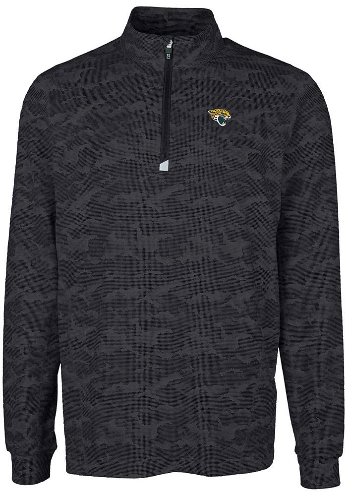 Cutter and Buck Jacksonville Jaguars Mens Black Traverse Camo Big Tall Qtr Zip