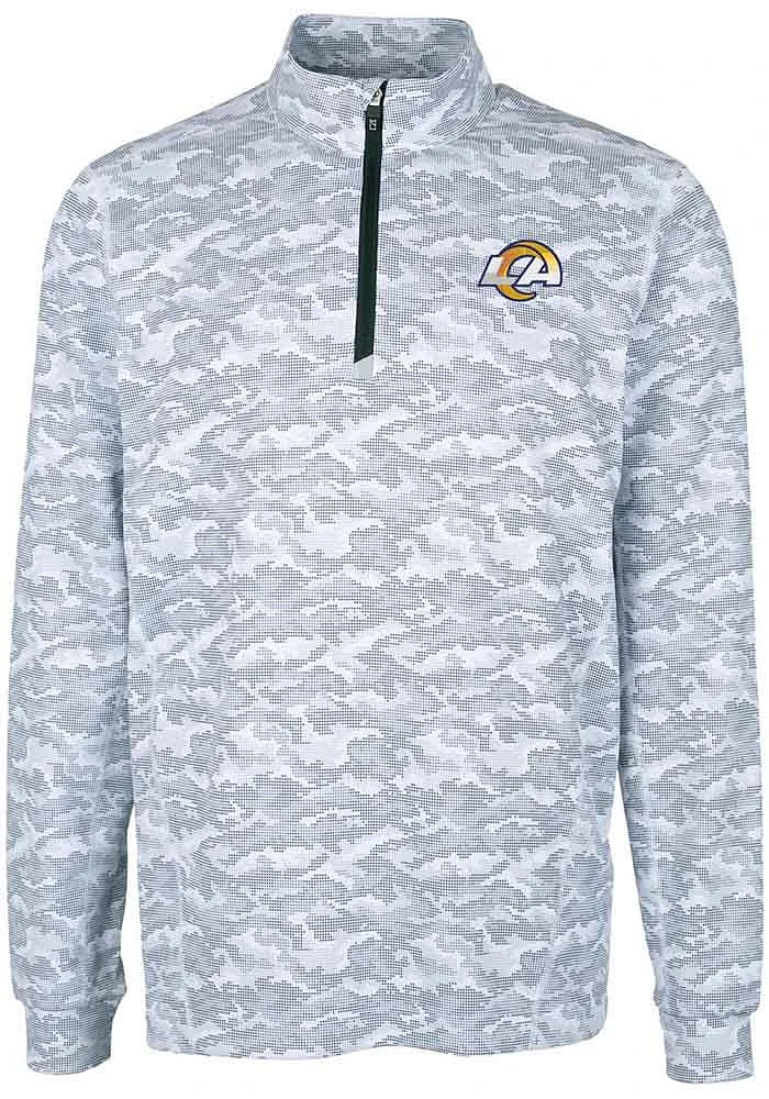 Cutter and Buck Los Angeles Rams Mens Charcoal Traverse Camo Big Tall Qtr Zip