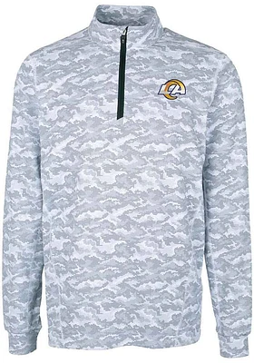 Cutter and Buck Los Angeles Rams Mens Charcoal Traverse Camo Big Tall Qtr Zip