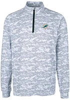 Cutter and Buck Miami Dolphins Mens Charcoal Traverse Camo Big Tall Qtr Zip