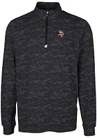 Cutter and Buck Minnesota Vikings Mens Black Traverse Camo Big Tall Qtr Zip